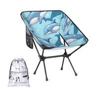 Mintoprints Chaise de camping Dolphin bleu océan monde sous-marin léger pliable portable compact pour l'extérieur, les voyages, la plage, la randonnée