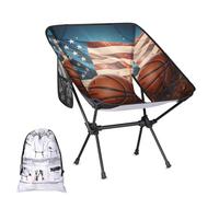 Mintoprints Chaise de camping légère et pliable avec drapeau des États-Unis - Portable et compacte - Pour l'extérieur, les voyages, la plage, la randonnée