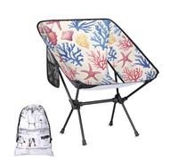 Mintoprints Chaise de camping nautique, côtière, océan, plage, coquillage, chaise pliante légère, portable, compacte pour l'extérieur, les voyages, la plage, la randonnée