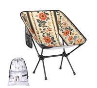 Mintoprints Chaise de camping vintage à fleurs de style bohème - Légère - Portable et compacte - Pour l'extérieur, les voyages, la plage, la randonnée
