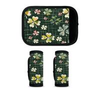 Mintoprints Clover Lot de 2 housses de poignée de bagage à carreaux - Accessoires de voyage pour avion, aéroport