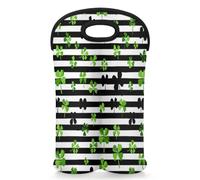 Mintoprints Clover Sac fourre-tout en néoprène pour 2 bouteilles de vin Motif trèfle irlandais Pour voyage, pique-nique, fête