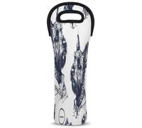 Mintoprints Cool Dogs Sac fourre-tout en néoprène pour bouteille de vin Motif terrier écossais Pour voyage, pique-nique, fête