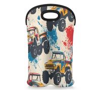 Mintoprints Cool Monster Trucks Sac fourre-tout pour 2 bouteilles de vin en néoprène pour voyage, pique-nique, fête
