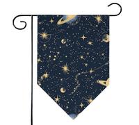 Mintoprints Drapeau de jardin à motif galaxie 30,5 x 45,7 cm double face Univers Planètes Losange Drapeau de jardin pour cour Décoration extérieure