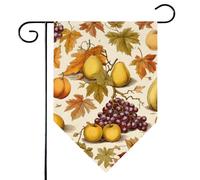 Mintoprints Drapeau de jardin à pastilles double face avec motif fruits d'automne et raisins 30,5 x 45,7 cm
