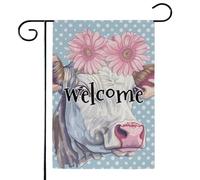 Mintoprints Drapeau de jardin avec vaches de ferme - 30,5 x 45,7 cm - Double face - Jolie vache - Pour décoration extérieure