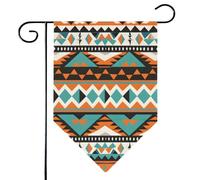 Mintoprints Drapeau de jardin aztèque bohème abstrait vintage 30,5 x 45,7 cm double face motif géométrique pastille drapeau de jardin pour cour décoration extérieure