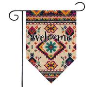 Mintoprints Drapeau de jardin aztèque du Sud-Ouest 30,5 x 45,7 cm double face Américain Amérindien ethnique Lozenge Yard Outdoor Flag Decor