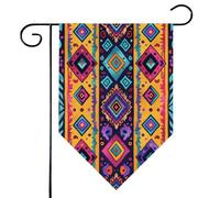 Mintoprints Drapeau de jardin aztèque géométrique rétro ethnique 30,5 x 45,7 cm, double face, drapeau de jardin à losanges pour décoration extérieure
