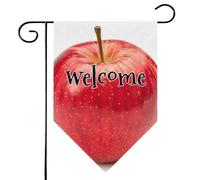Mintoprints Drapeau de jardin bienvenue pommes rouges 30,5 x 45,7 cm double face fruits pommes pastille décoration extérieure