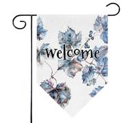 Mintoprints Drapeau de jardin de bienvenue motif raisin 30,5 x 45,7 cm double face feuilles de vigne pastille décoration extérieure