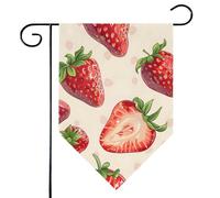 Mintoprints Drapeau de jardin de fraises printanières 30,5 x 45,7 cm, double face, motif fraises, pastille, drapeau de jardin pour décoration extérieure