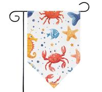 Mintoprints Drapeau de jardin de l'océan 30,5 x 45,7 cm double face en forme de crabe, étoile de mer, pastille, drapeau de jardin pour décoration extérieure