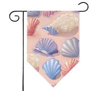 Mintoprints Drapeau de jardin en coquillages 30,5 x 45,7 cm double face en forme d'étoile de mer, pastille, drapeau de jardin pour décoration extérieure