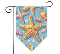 Mintoprints Drapeau de jardin en étoile de mer 30,5 x 45,7 cm double face couleur plage étoile de mer pastille drapeau de jardin pour cour décoration extérieure