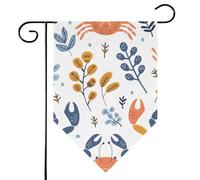 Mintoprints Drapeau de jardin en forme de crabe marin, 30,5 x 45,7 cm, double face, coloré, motif crabe, pastille, drapeau de jardin pour décoration extérieure