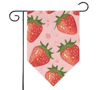 Mintoprints Drapeau de jardin en forme de fraises 30,5 x 45,7 cm double face - Fruits d'été - Fraise - Pour décoration extérieure