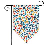 Mintoprints Drapeau de jardin étoilé coloré 30,5 x 45,7 cm double face étoile losange drapeau de jardin pour cour décoration extérieure