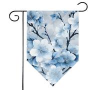 Mintoprints Drapeau de jardin floral 30,5 x 45,7 cm double face bleu fleur losange drapeau de jardin pour cour décoration extérieure