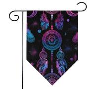 Mintoprints Drapeau de jardin Galaxy Dreamcathcer 30,5 x 45,7 cm double face avec filet de rêve pour décoration extérieure