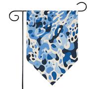Mintoprints Drapeau de jardin imprimé léopard bleu 30,5 x 45,7 cm double face en peau d'animal pastille drapeau de jardin pour décoration extérieure de cour