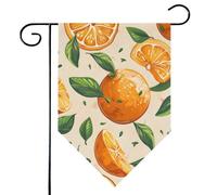 Mintoprints Drapeau de jardin orange 30,5 x 45,7 cm double face fruits ronds en pastille d'agrumes pour décoration extérieure de cour