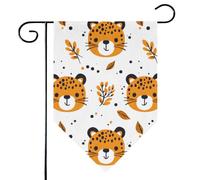Mintoprints Drapeau de jardin tigre sauvage 30,5 x 45,7 cm double face animaux de dessin animé pastille drapeau de jardin pour cour décoration extérieure