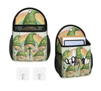 Mintoprints Happy St Patrick Day Gnomes Irish Clover Sac de rangement mural à suspendre avec poche Support mural Panier de rangement en tissu pour salle de bain, cuisine, chambre à coucher