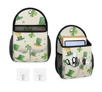 Mintoprints Happy St. Patrick's Day Spring Shamrock Sac de rangement mural à suspendre avec poche Support mural Panier de rangement en tissu pour salle de bain, cuisine, chambre à coucher