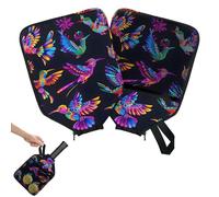 Mintoprints Housse de raquette de pickleball colibri printanière avec poche et sangle de poignée - Housse colorée mexicaine pour pagaie compatible avec la plupart des raquettes
