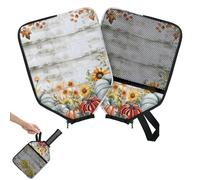 Mintoprints Housse de raquette de pickleball en forme de citrouille d'automne avec poche et sangle de poignée - Housse de pagaie en bois à rayures - Compatible avec la plupart des raquettes