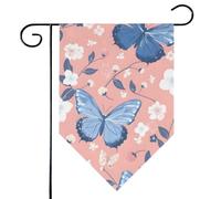 Mintoprints Joli drapeau de jardin papillon 30,5 x 45,7 cm double face vintage floral losange drapeau de jardin pour cour décoration extérieure