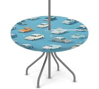 Mintoprints Jolie nappe de voiture ronde avec trou pour parapluie, nappe élastique personnalisée, imperméable, couverture ronde avec fermeture éclair, 115 à 142 cm, nappe d'extérieur pour terrasse