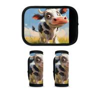 Mintoprints Lot de 2 housses de poignée de bagage à l'aquarelle en forme de vache - Accessoires de voyage pour avion, aéroport, vache mignonne