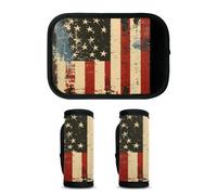 Mintoprints Lot de 2 housses de poignée de bagage avec drapeau américain - Accessoires de voyage pour avion, aéroport, 4 juillet