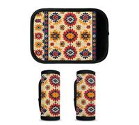 Mintoprints Lot de 2 housses de poignée de bagage géométriques aztèques - Accessoires de voyage pour avion, aéroport, sud-ouest coloré