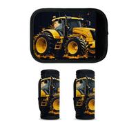 Mintoprints Lot de 2 housses de poignée de bagage jaunes pour camion de chantier - Accessoires de voyage pour avion, aéroport