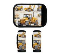 Mintoprints Lot de 2 housses de poignée de bagage jaunes pour véhicules de chantier - Accessoires de voyage pour avion, aéroport