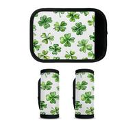 Mintoprints Lot de 2 housses de poignée de bagage pour la Saint-Patrick - Accessoires de voyage pour avion, aéroport, trèfle porte-bonheur vert