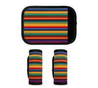 Mintoprints Lot de 2 housses mexicaines pour poignée de bagage - Accessoires de voyage pour avion, aéroport, lignes aztèques vintage abstraites