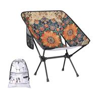 Mintoprints Mandala Chaise de camping rétro bohème bohème légère pliable portable compacte pour l'extérieur, les voyages, la plage, la randonnée