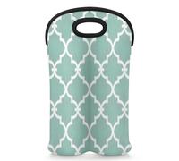 Mintoprints Maroc Tile Sac fourre-tout pour 2 bouteilles de vin géométrique en néoprène pour voyage, pique-nique, fête