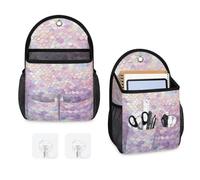 Mintoprints Mermaid Lot de 2 sacs de rangement muraux à suspendre avec poche en tissu pour cuisine, salle de bain