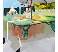 Mintoprints Nappe Rectangulaire Extérieure Oiseau Perroquet, Nappe de Table Colorée Animal Tropical avec Trou Parapluie et Fermeture Éclair, 152 x 203 cm, Nappe Imperméable Lavable pour Patio
