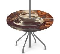 Mintoprints Nappe ronde à café avec trou pour parapluie, nappe de table taille élastique imperméable fermeture à glissière ronde 114-142 cm nappe extérieure pour pique-nique patio
