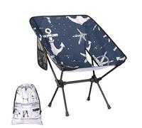 Mintoprints Ocean Anchors Chaise de camping légère et pliable Motif étoile de mer Portable Compact pour l'extérieur, les voyages, la plage, la randonnée