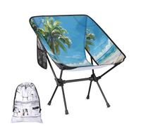Mintoprints Ocean Beach Chaise de camping légère et pliable en forme de palmier tropical, portable et compacte pour l'extérieur, les voyages, la plage, la randonnée