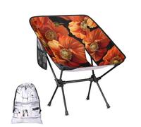 Mintoprints Red Poppy Chaise de camping légère et pliable pour l'extérieur, les voyages, la plage, la randonnée