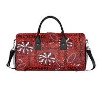 Mintoprints Sac de sport personnalisé pour pom-pom girl, sac de sport, sac de voyage, sac de week-end, Rouge, 17.4"x8.3"x9.5", Pom-pom girl